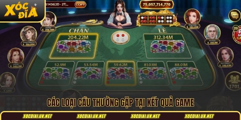 Các loại cầu thường gặp tại kết quả game