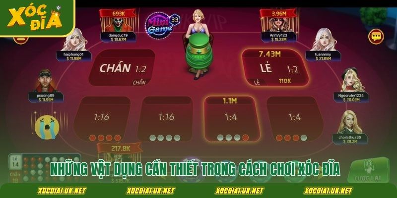 Những vật dụng cần thiết trong cách chơi xóc đĩa