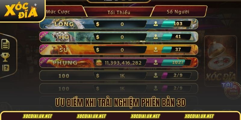 Ưu điểm khi trải nghiệm phiên bản 3D